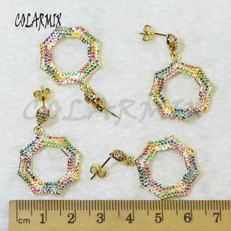 4 Pairs Rainbow color zircon earrings geometric crystal jewelry earrings gift for lady fashion jewelry gift for lady 5814
4 Pairs Rainbow color zircon earrings geometric crystal jewelry earrings gift for lady fashion jewelry gift for lady 5814