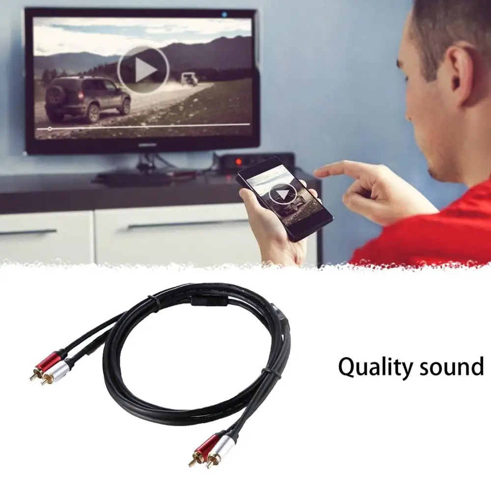 1.8m 2 RCA To 2 RCA Practical Male To Male Audio Cable Exquisite Gold-plated Cable Cord Length 1.8 Meters
1.8m 2 RCA To 2 RCA Practical Male To Male Audio Cable Exquisite Gold-plated Cable Cord Length 1.8 Meters