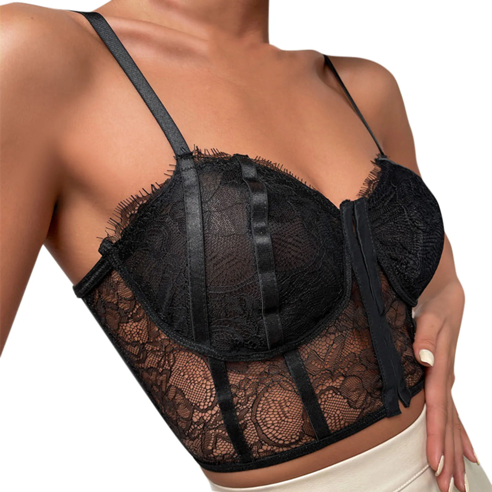 Women Sexy Lace Tank Lingerie Female Solid Color Corset Lace Camis Tops Floral Sleeveless Crop Top Bra Bralette Underwear Топ
Women Sexy Lace Tank Lingerie Female Solid Color Corset Lace Camis Tops Floral Sleeveless Crop Top Bra Bralette Underwear Топ