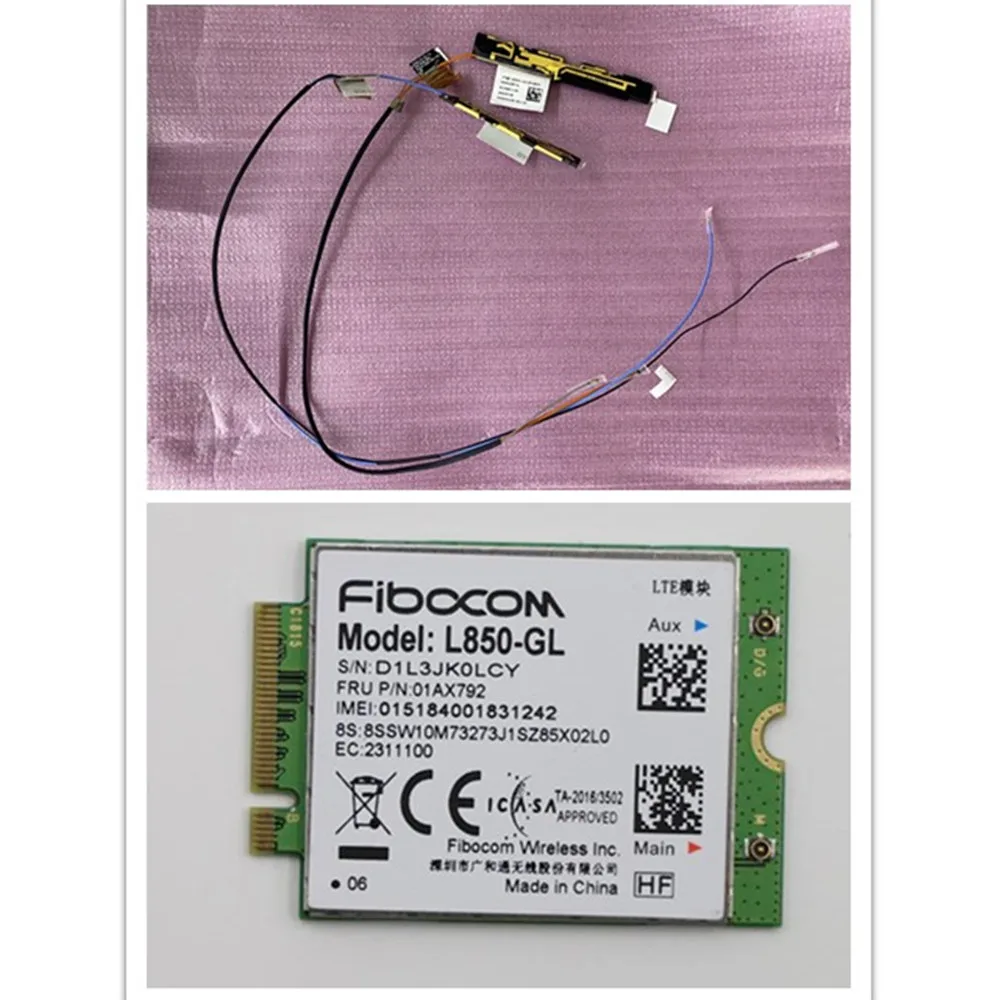 Fibocom L850-GL 01AX792 4g WWAN Card original Antenna for Lenovo Thinkpad T490s T14s (Type 20T0 20T1) 02HM509 02HM508
Fibocom L850-GL 01AX792 4g WWAN Card original Antenna for Lenovo Thinkpad T490s T14s (Type 20T0 20T1) 02HM509 02HM508