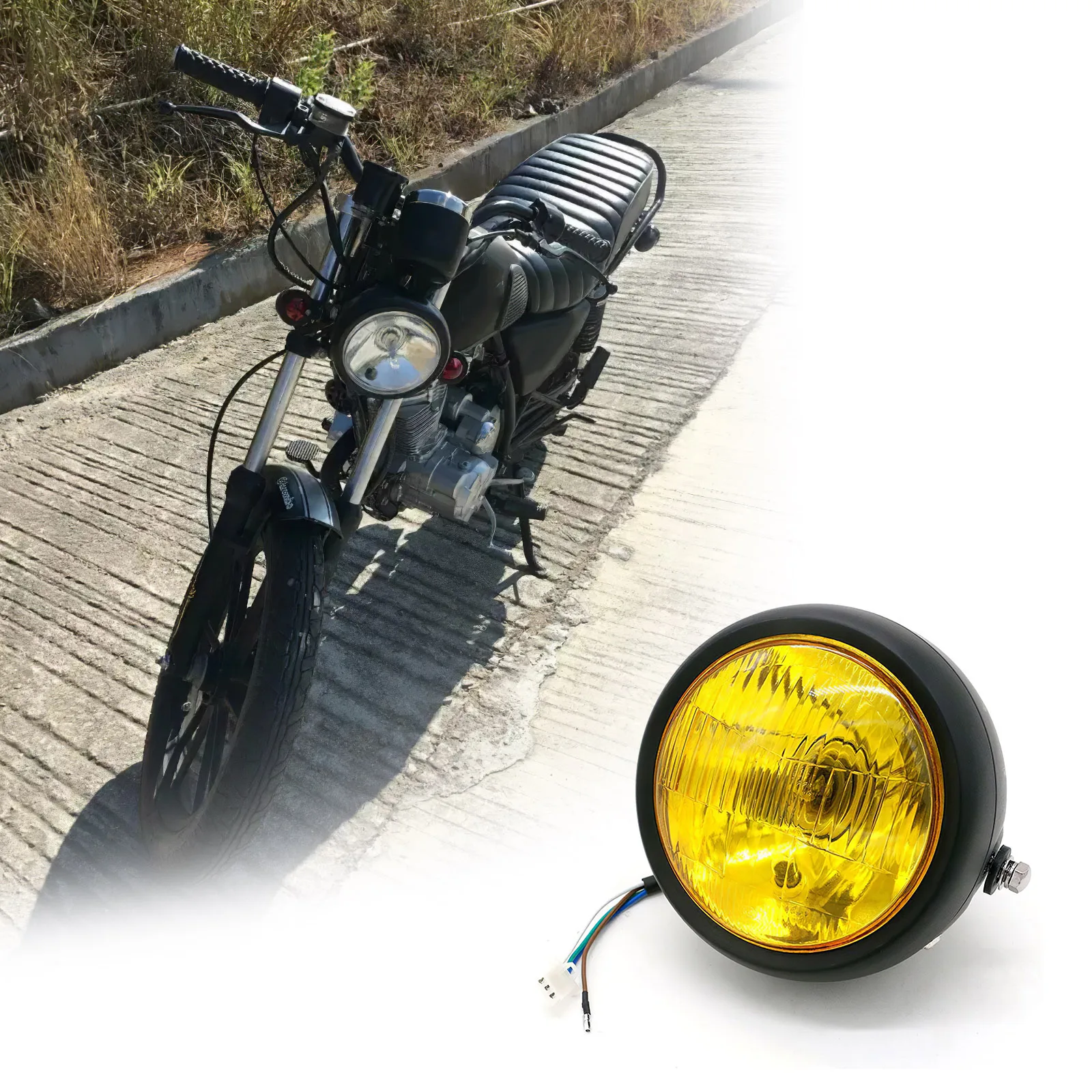 Universal Retro Motorcycle Headlight Halogen Motorbike Headlamp Black Aluminum Front Light Vintage Headlight
Universal Retro Motorcycle Headlight Halogen Motorbike Headlamp Black Aluminum Front Light Vintage Headlight