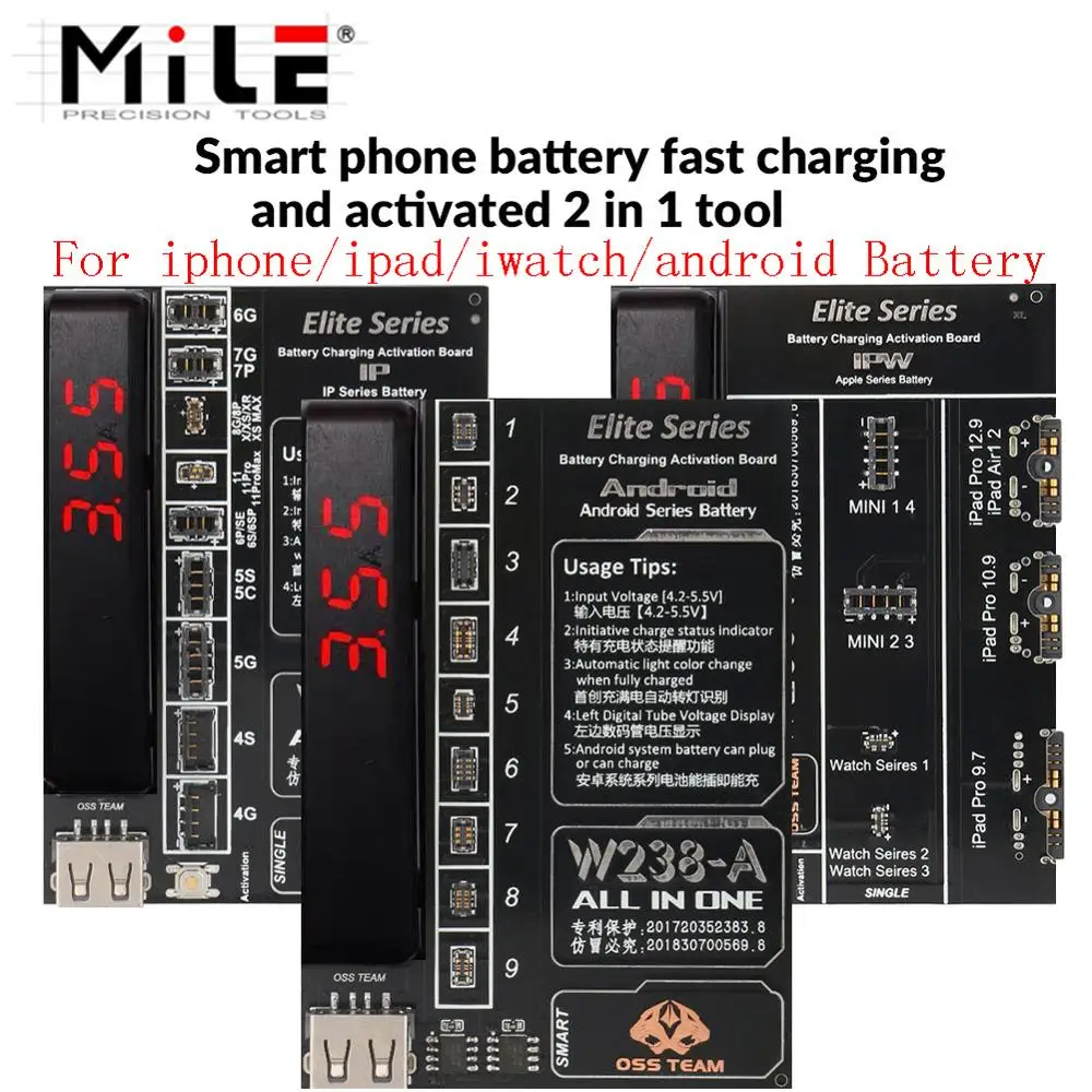 MILE Battery Fast Charging Activation Board For iPhone 11/8/XS iPad iWatch Android Test Fixture SmartPhone Repair Hand Tool
MILE Battery Fast Charging Activation Board For iPhone 11/8/XS iPad iWatch Android Test Fixture SmartPhone Repair Hand Tool