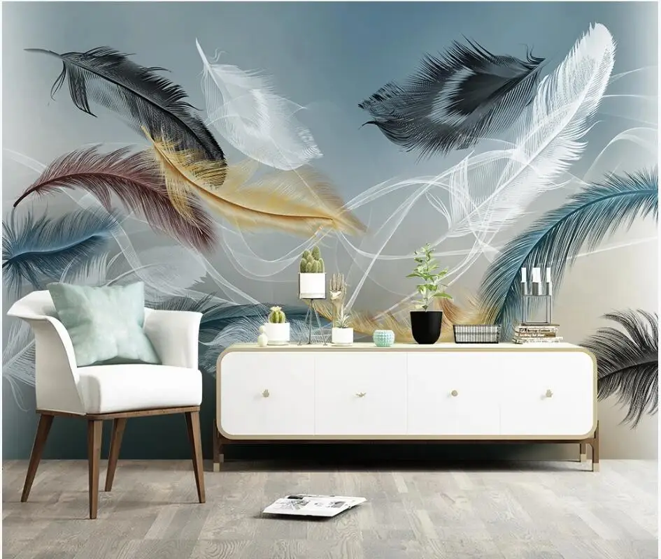 3D-обои AINYOOUSEM, современные красивые цветные фоновые обои с перьями, настенные 3D обои
3D-обои AINYOOUSEM, современные красивые цветные фоновые обои с перьями, настенные 3D обои