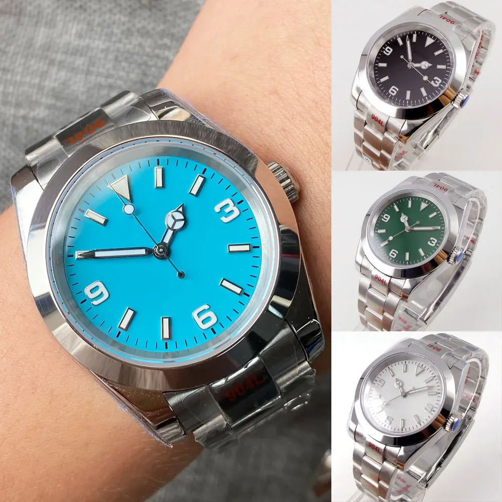 36mm Sapphire Automatic Men's Watch NH35 Miyota 8215 Blue/Green/White Dial Oyster Bracelet Luminous Polished Bezel
36mm Sapphire Automatic Men's Watch NH35 Miyota 8215 Blue/Green/White Dial Oyster Bracelet Luminous Polished Bezel