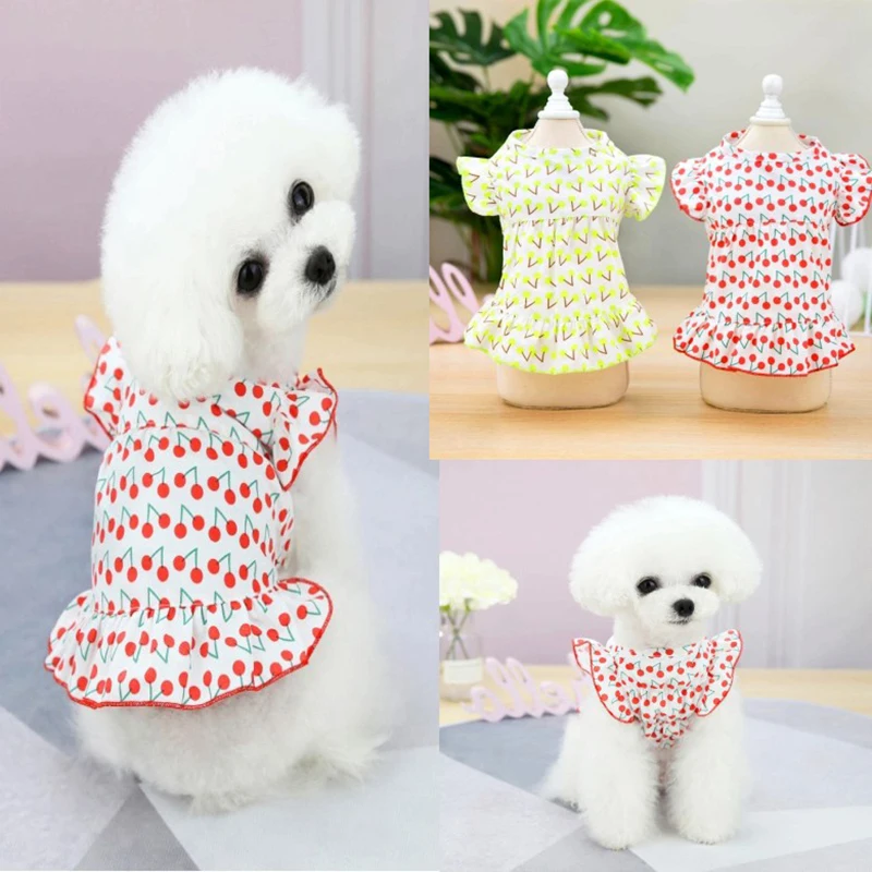 Puppy Thin Princess Style Cherry Flying Sleeve Sweet Pet Skirt Universal Spring And Summer Breathable Princess Skirt
Puppy Thin Princess Style Cherry Flying Sleeve Sweet Pet Skirt Universal Spring And Summer Breathable Princess Skirt
