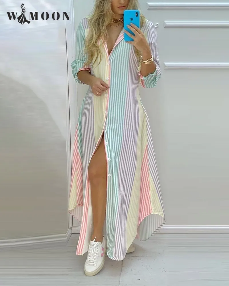 Chiffon Print Single Breasted Dress Women 2021 Spring Autumn Fashion Sexy Surreal Party Casual Elegant Long Shirt Dress Female
Chiffon Print Single Breasted Dress Women 2021 Spring Autumn Fashion Sexy Surreal Party Casual Elegant Long Shirt Dress Female