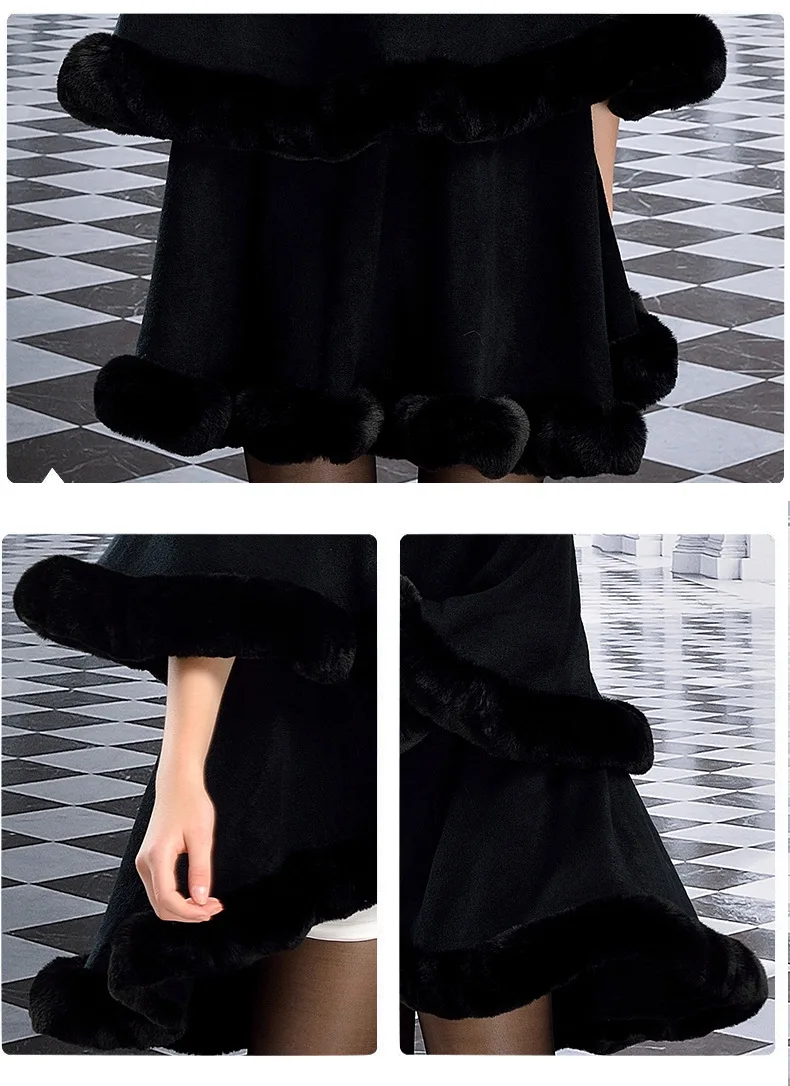 Z006 Chen, European and American Winter Rex Rabbit Fur Collar Luxury Double-layer Cloak Women Cape Coat Poncho Shawl
Z006 Chen, European and American Winter Rex Rabbit Fur Collar Luxury Double-layer Cloak Women Cape Coat Poncho Shawl