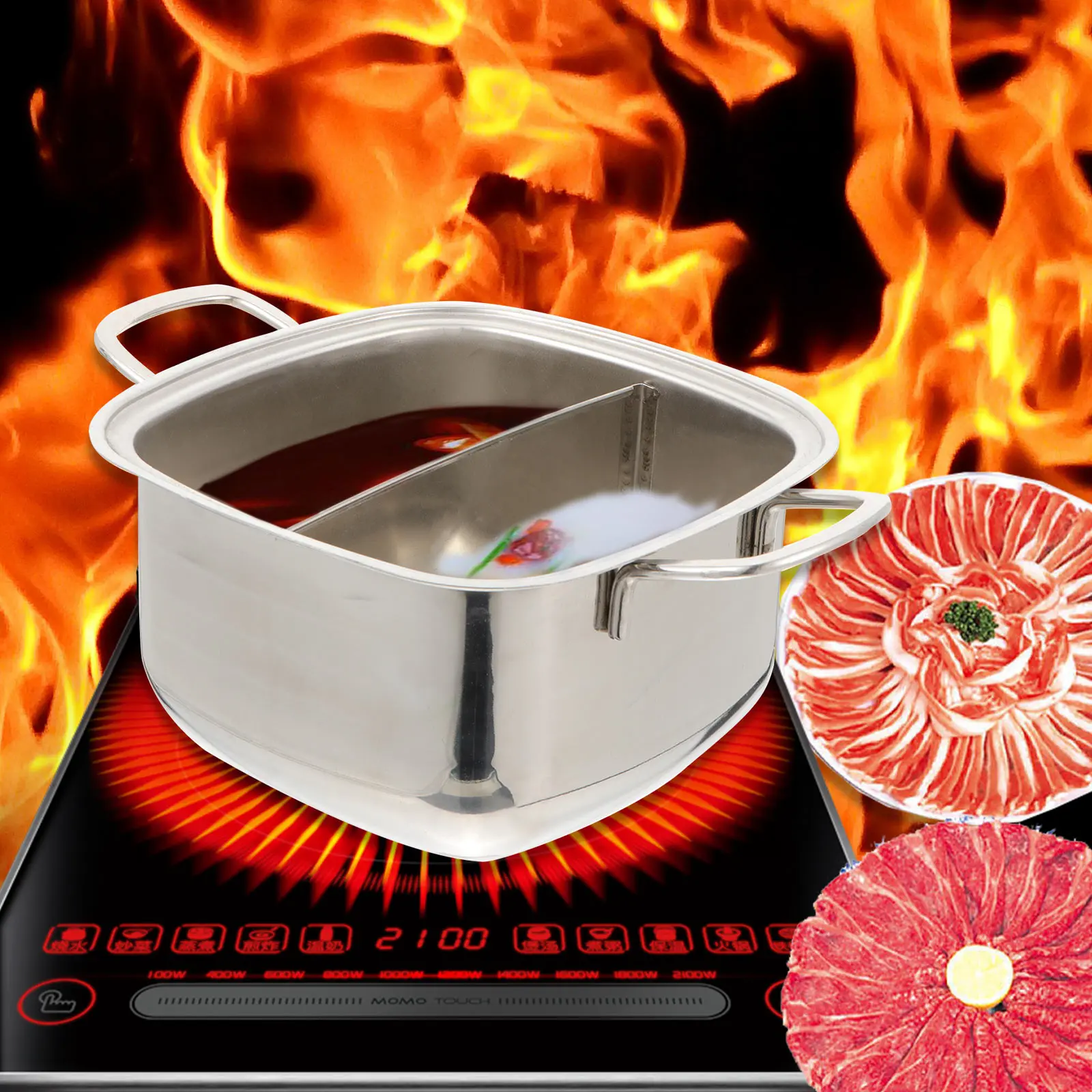 Кастрюля для индукционной плиты из нержавеющей стали с двумя вкусами 1 шт. | Дом и