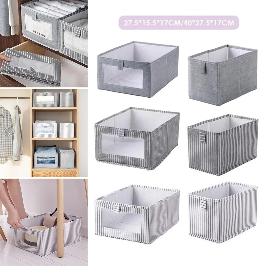 1* Storage Box 27.5*15.5*17cm Fabric Organizer With Transparent Foldable Non-woven Underwear Storage Box Cosmetics Organizer
1* Storage Box 27.5*15.5*17cm Fabric Organizer With Transparent Foldable Non-woven Underwear Storage Box Cosmetics Organizer