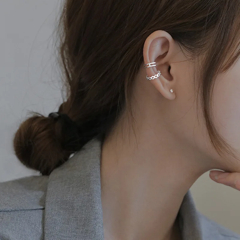 

Elviragirl Hot 1 Piece Metal Ear Cuff Clip Cross Clip On Piercing Earrings for women Korea Jewelry Femme Cartilage Earcuffs