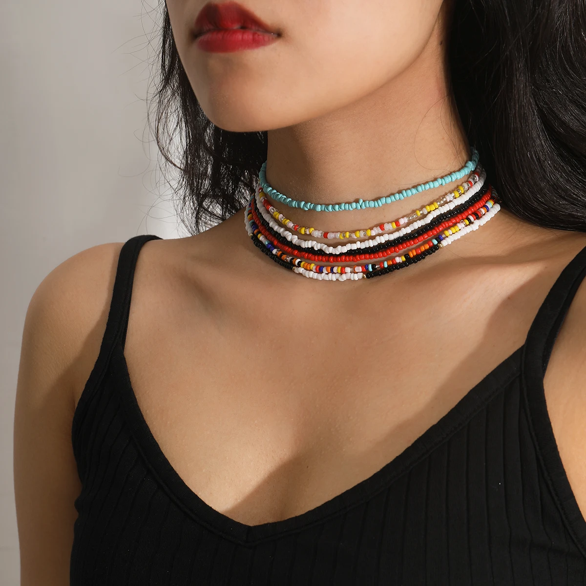 Lacteo 7Pcs/Set Bohemian Multi Layered Chain Rainbow Seed Bead Choker Necklace Jewelry Collar Colorful Clavicle Charm Necklace
Lacteo 7Pcs/Set Bohemian Multi Layered Chain Rainbow Seed Bead Choker Necklace Jewelry Collar Colorful Clavicle Charm Necklace