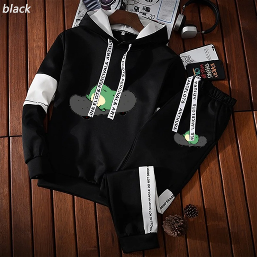 2021 Spring And Autumn Men's 2-Piece Cute Cartoon Printed Sportswear Casual Pullover Hoodie Sweatpants Casual Running Wear Suit
2021 Spring And Autumn Men's 2-Piece Cute Cartoon Printed Sportswear Casual Pullover Hoodie Sweatpants Casual Running Wear Suit