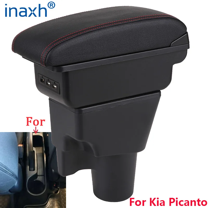 

For Kia Picanto Armrest Box For Kia Picanto 3X-Line Car Armrest interior details Retrofit parts Car Accessories Storage box USB