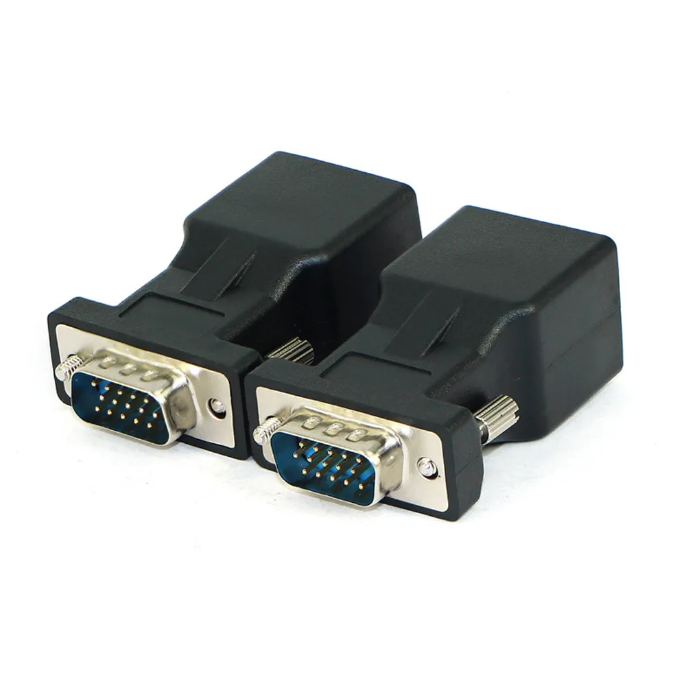 Кабели-удлинители VGA штекер-гнездо к LAN RJ45 CAT5 CAT6 20 м сетевой кабель-адаптер кабели