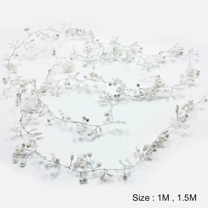 Crystal Headbands Hairband Bride Long European Bridal Luxury Handmade Pearl Hair Vine Wedding Flower 1PC Golden Silver
Crystal Headbands Hairband Bride Long European Bridal Luxury Handmade Pearl Hair Vine Wedding Flower 1PC Golden Silver