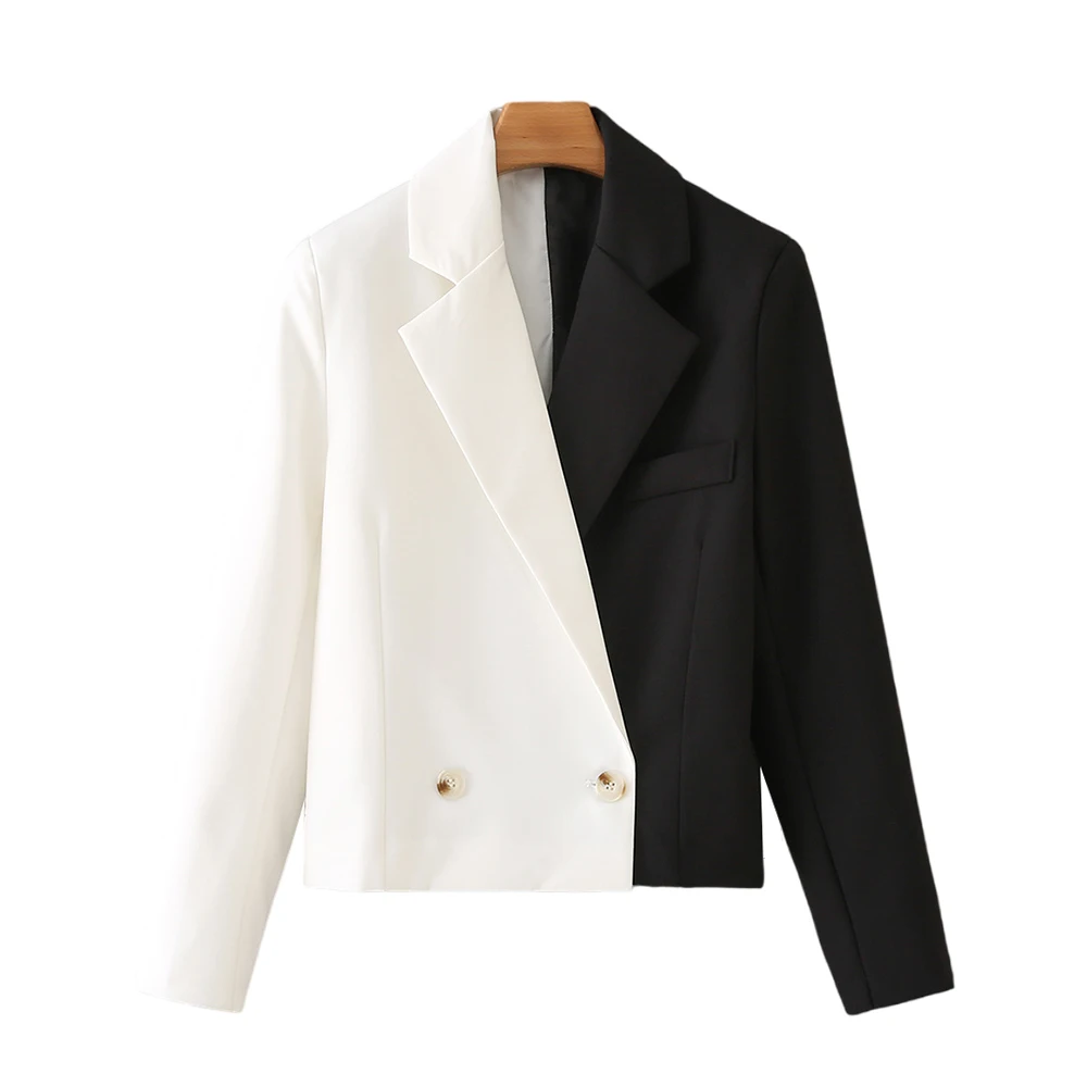 Women Fashion Double Breasted Patchwork Crop Blazer Coat Vintage Long Sleeve Female Outerwear Chic Veste Femme
Women Fashion Double Breasted Patchwork Crop Blazer Coat Vintage Long Sleeve Female Outerwear Chic Veste Femme