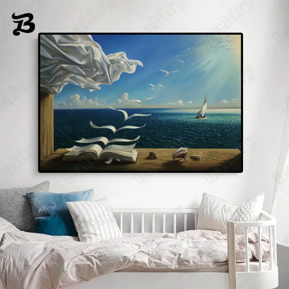 Landscape Oil Painting On Canvas Wall Art Salvador Dali The Waves Book Sailboat Canvas Posters Prints Wall Pictures Home Decor
Landscape Oil Painting On Canvas Wall Art Salvador Dali The Waves Book Sailboat Canvas Posters Prints Wall Pictures Home Decor