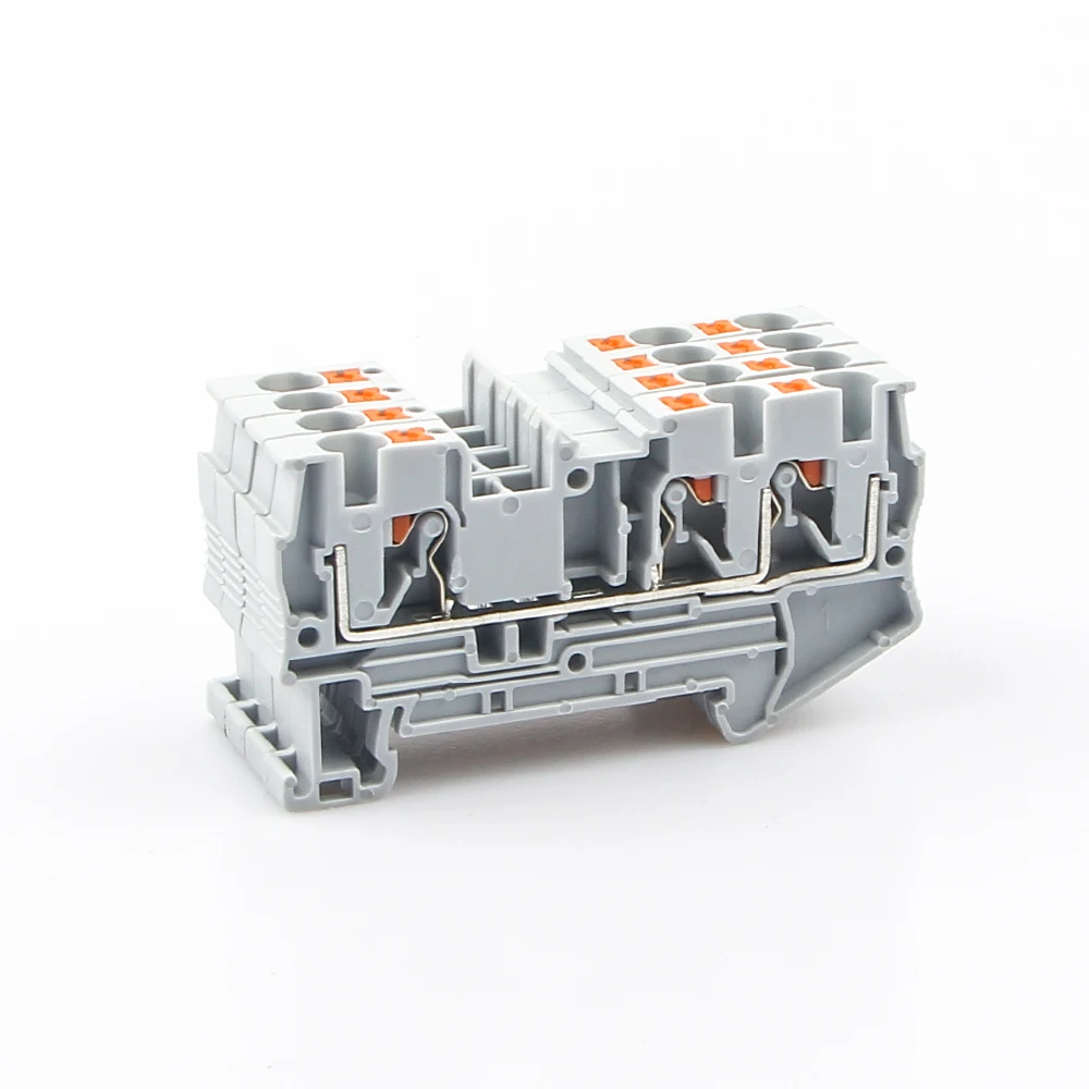 Terminal Block Din Rail Mount PT 4-Twin 3 Conductors Push In Spring Screwless Feed Through Wire Conductor 10pcs Wire Connector
Terminal Block Din Rail Mount PT 4-Twin 3 Conductors Push In Spring Screwless Feed Through Wire Conductor 10pcs Wire Connector