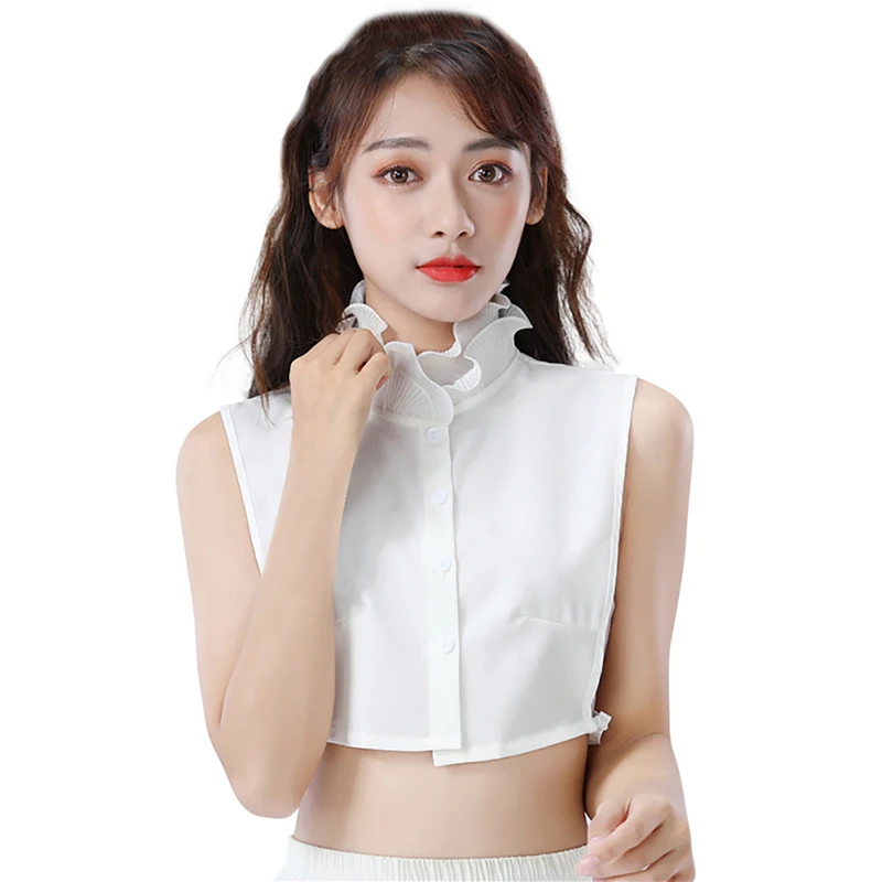 2020 New Detachable Collars Women's Sweet Fungus Ruffled Stand Collar Half Body Fake Collar