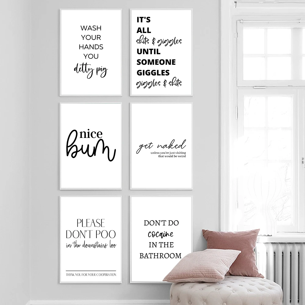 Funny Black White Quote Wc Rules Signs Poster Wall Art Print Minimalism Canvas Painting Picture Toilet Bathroom Mural Home Decor
Funny Black White Quote Wc Rules Signs Poster Wall Art Print Minimalism Canvas Painting Picture Toilet Bathroom Mural Home Decor