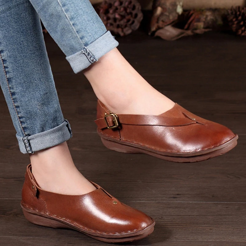 CEYANEAO 2018 Women Flat Shoes loafers Genuine Leather Casual Flats Shoe belt buckle Comfortable Driving shoes VentilationE968 
CEYANEAO 2018 Women Flat Shoes loafers Genuine Leather Casual Flats Shoe belt buckle Comfortable Driving shoes VentilationE968