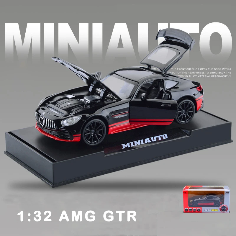 Модель спортивного автомобиля AMG GTR 1:32, литая, со звуком и подсветкой 
Модель спортивного автомобиля AMG GTR 1:32, литая, со звуком и подсветкой