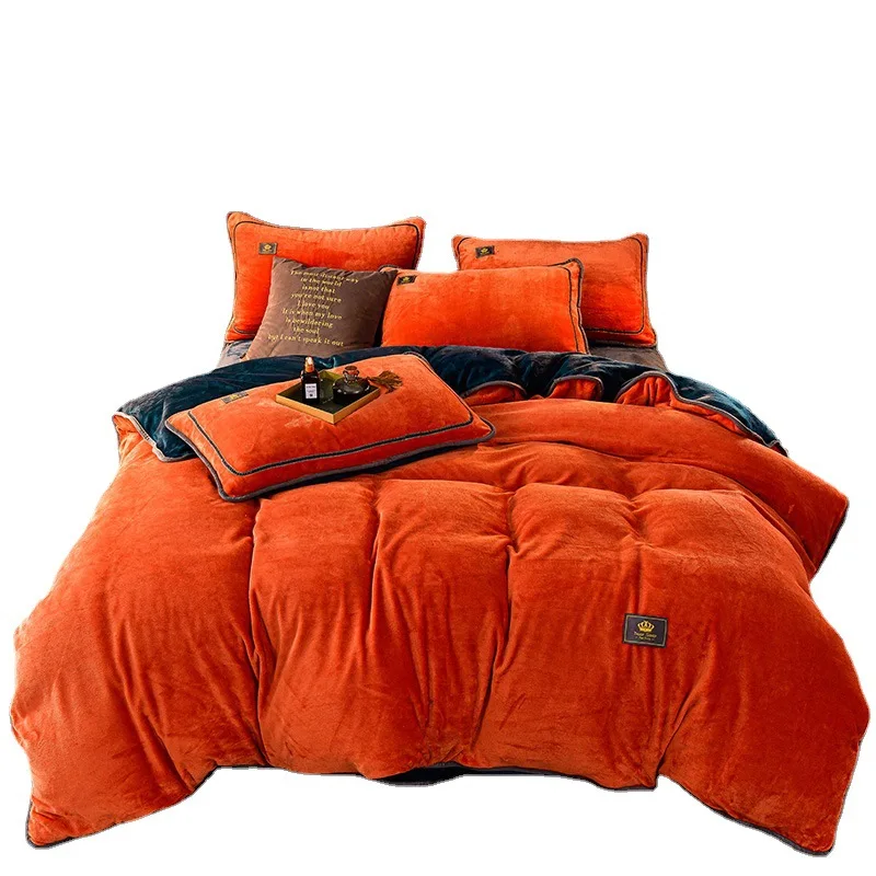 Milk Fiber Four-Piece Thickened Winter Coral Fleece Bed Sheet Double-Sided with Velvet Quilt Cover Flannel Bed Three-Piece Set
Milk Fiber Four-Piece Thickened Winter Coral Fleece Bed Sheet Double-Sided with Velvet Quilt Cover Flannel Bed Three-Piece Set