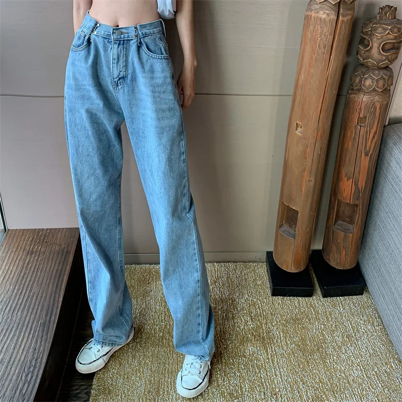 iMucci 2020 Summer New Korean Mopping Pants Loose Drape Straight Wide Leg Pants High Waist Thin Jeans Women Tide TM2322
iMucci 2020 Summer New Korean Mopping Pants Loose Drape Straight Wide Leg Pants High Waist Thin Jeans Women Tide TM2322