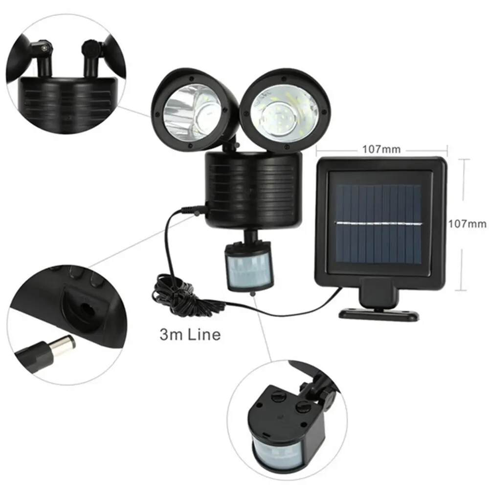 22/42 LED Solar Light Double Head Human Body Motion Sensor Solar Lamp Outdoor Waterproof Pathway Emergency Spotlight
22/42 LED Solar Light Double Head Human Body Motion Sensor Solar Lamp Outdoor Waterproof Pathway Emergency Spotlight