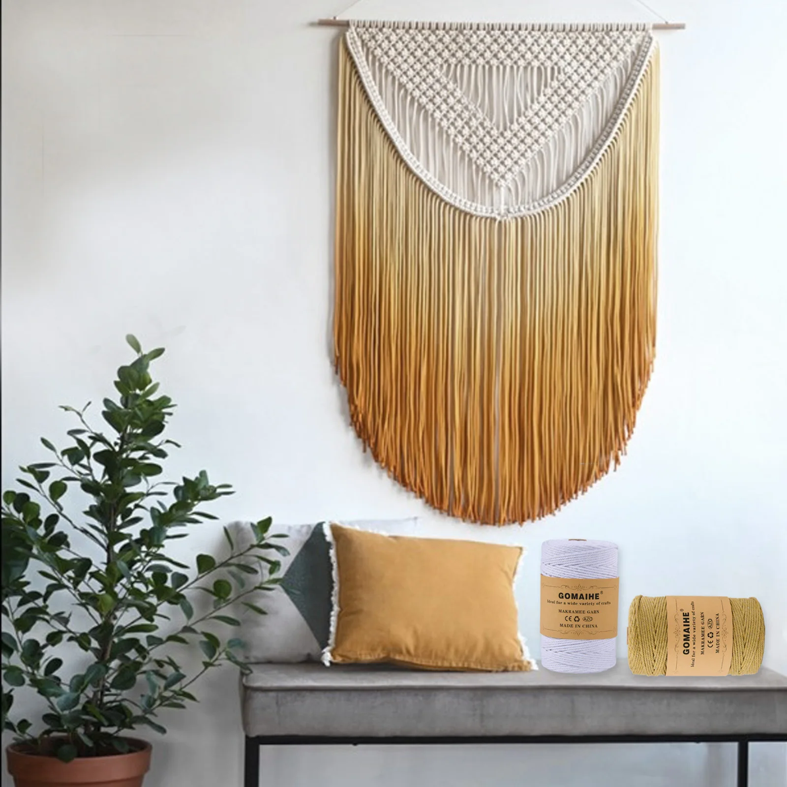 GoMaihe Macrame Cord 3mm x 200m, 100% Cotton Rope Craft String Twine for Wall Hanging Plant Hangers Knitting, Home Decorations
GoMaihe Macrame Cord 3mm x 200m, 100% Cotton Rope Craft String Twine for Wall Hanging Plant Hangers Knitting, Home Decorations