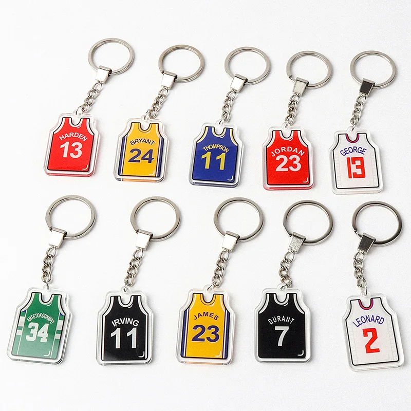 New Printed On Both Sides Jersey Shape Keychain Charms Key Chain Gift Basketball Fan Jewelry Basketball Lover Trinket Gift
New Printed On Both Sides Jersey Shape Keychain Charms Key Chain Gift Basketball Fan Jewelry Basketball Lover Trinket Gift