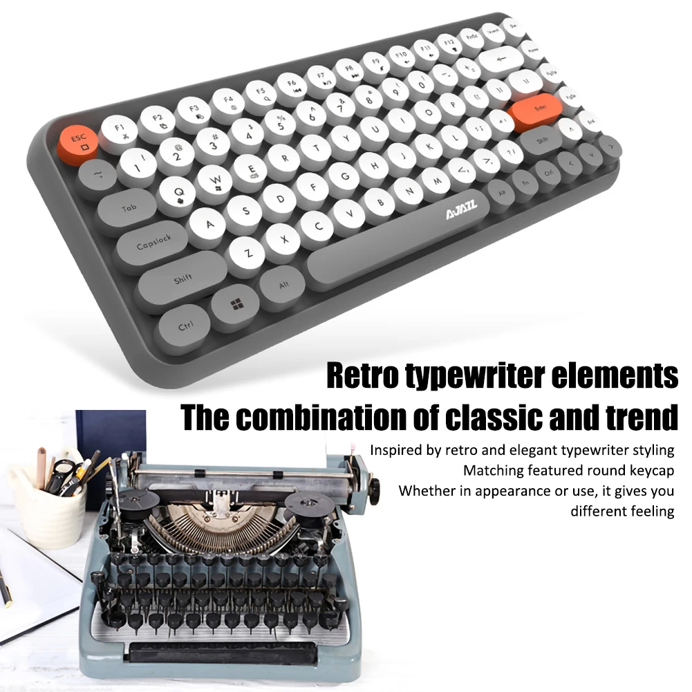 Bluetooth Wireless Keyboard 84 Keys Splash-Proof Steampunk mechanical keyboard for Smartphones iPad Laptops in stock
Bluetooth Wireless Keyboard 84 Keys Splash-Proof Steampunk mechanical keyboard for Smartphones iPad Laptops in stock