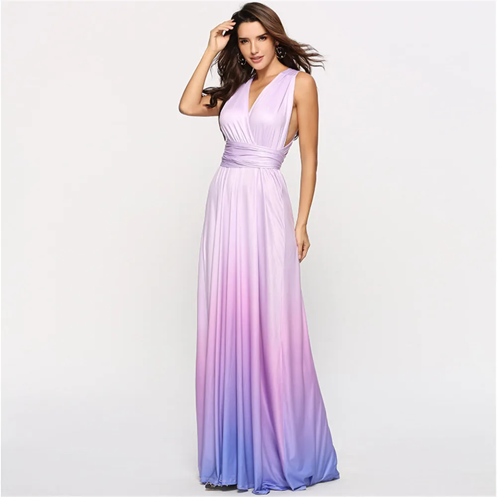 Convertible Bridesmaid Long Dress Gradient A-line Party Dress Sexy Vestido de Festa Robe de Soiree Elegant Formal Dress YSM-5125
Convertible Bridesmaid Long Dress Gradient A-line Party Dress Sexy Vestido de Festa Robe de Soiree Elegant Formal Dress YSM-5125
