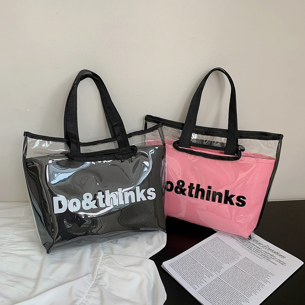 2pcs Composite Bags Women Transparent Letters Printing Pure Color Shoulder Bags Ladies Casual Large Capacity Shopping Handbags
2pcs Composite Bags Women Transparent Letters Printing Pure Color Shoulder Bags Ladies Casual Large Capacity Shopping Handbags