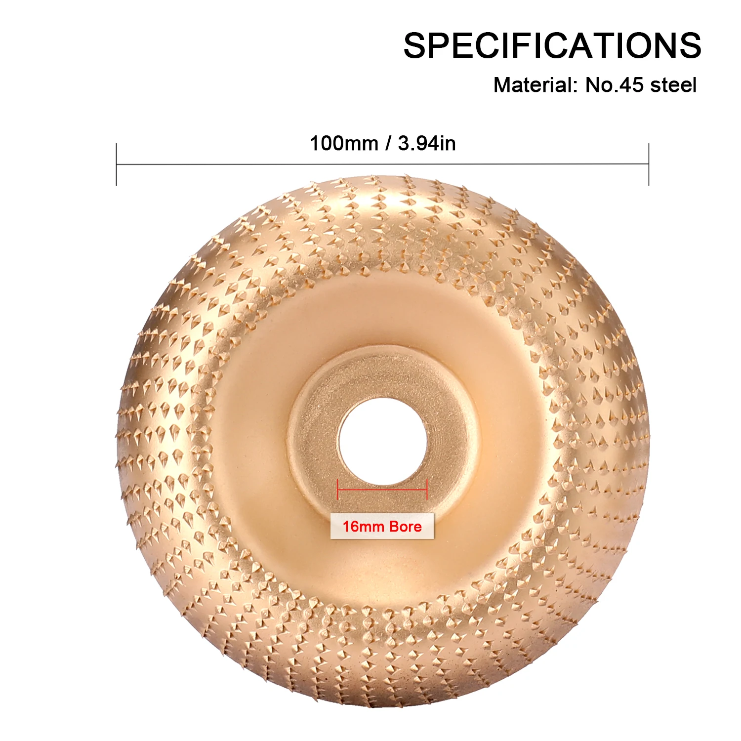 Wood Angle Grinding Wheel Sanding Carving Rotary Tool Abrasive Disc For Angle Grinder Tungsten Carbide Coating Bore 16mm Bore
Wood Angle Grinding Wheel Sanding Carving Rotary Tool Abrasive Disc For Angle Grinder Tungsten Carbide Coating Bore 16mm Bore