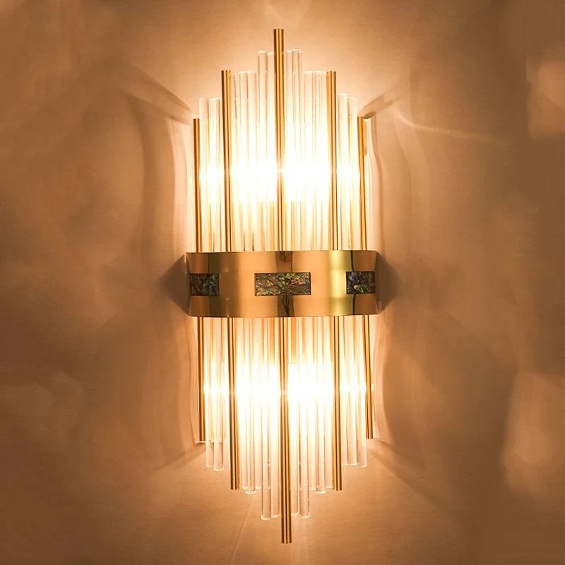2021 Shell Golden Crystal Wall lamp Modern Wall Light for Living Room Bedroom Bedside Crystal Wall Lamp Simple Led Wall Light
2021 Shell Golden Crystal Wall lamp Modern Wall Light for Living Room Bedroom Bedside Crystal Wall Lamp Simple Led Wall Light