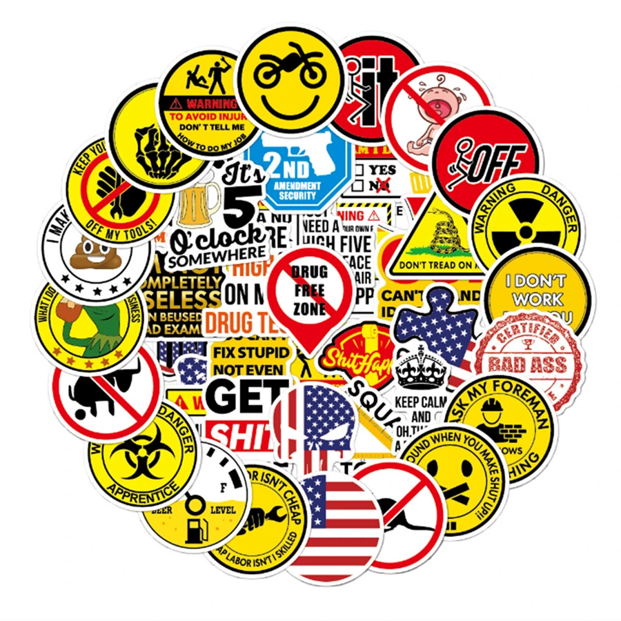Warning Sign Stickers 50 PCS Cute Cartoon Warning Waterproof Vinyl Stickers for Laptop Car Bumper Bike Helmet Wate Bottle Decals
Warning Sign Stickers 50 PCS Cute Cartoon Warning Waterproof Vinyl Stickers for Laptop Car Bumper Bike Helmet Wate Bottle Decals