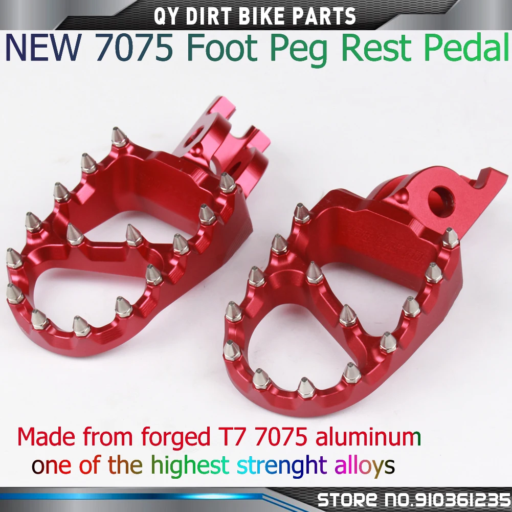 

New 7075 MX Foot Pegs Rests Pedals For Honda CR CR125 CR250 CRF150R CRF450R CRF250 CRF450X Dirt Bike Motocross Enduro Supermotor