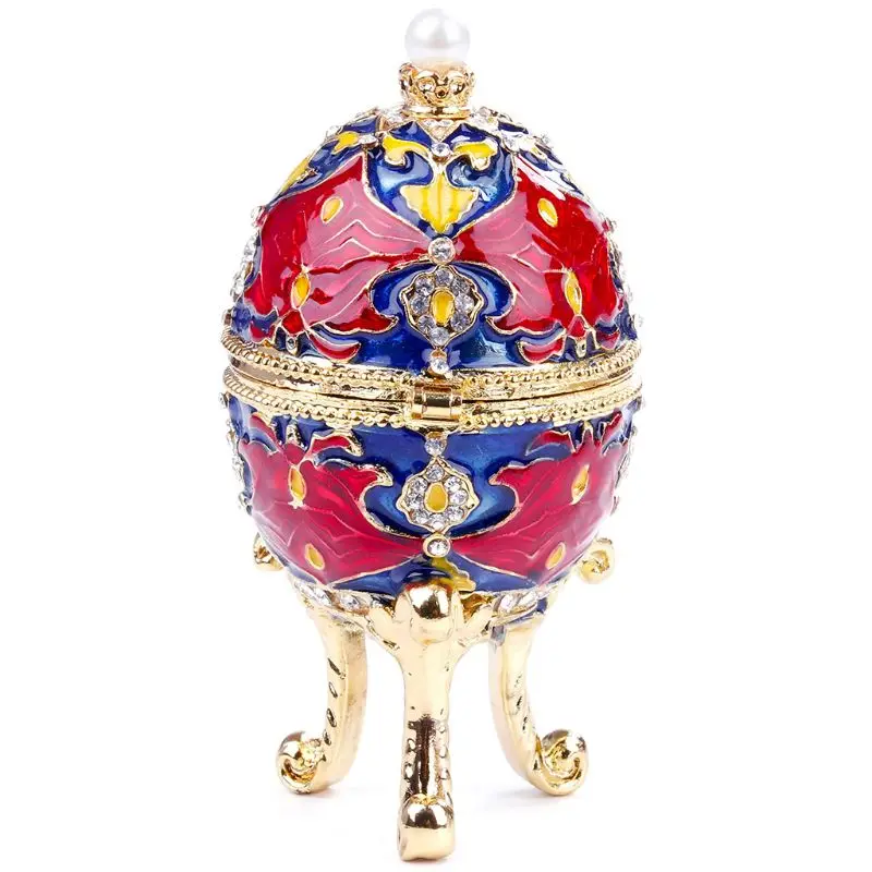 Jewelry Organizer,Hand Painted Enameled Faberge Egg Hand-Painted Sculpted Figure Vintage Style Decorative Hinged Jewelry Trinket
Jewelry Organizer,Hand Painted Enameled Faberge Egg Hand-Painted Sculpted Figure Vintage Style Decorative Hinged Jewelry Trinket