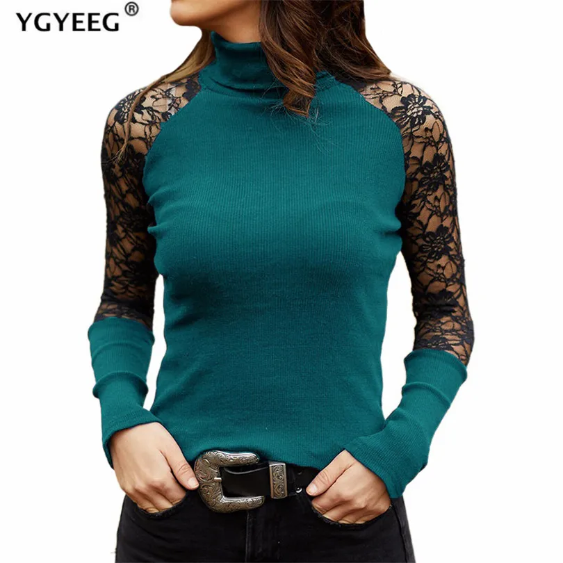 YGYEEG Autumn Women Thin Black Lace T Shirt Sexy Turtleneck Long Sleeve Slim Hollow Out Crochet Patchwork Tops Green Clothing
YGYEEG Autumn Women Thin Black Lace T Shirt Sexy Turtleneck Long Sleeve Slim Hollow Out Crochet Patchwork Tops Green Clothing
