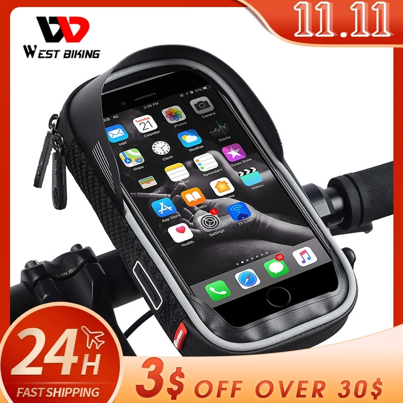 WEST BIKING Bicycle Phone Bag 6.5 inch Touch Screen Handlebar Bike Front Top Tube Bag Waterproof MTB Cycling Bike Accessories
WEST BIKING Bicycle Phone Bag 6.5 inch Touch Screen Handlebar Bike Front Top Tube Bag Waterproof MTB Cycling Bike Accessories