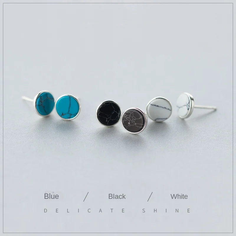 925 Sterling Silver Green Round Turquoise Stud Earrings for Women Vintage Silver Earrings Jewelry New
925 Sterling Silver Green Round Turquoise Stud Earrings for Women Vintage Silver Earrings Jewelry New