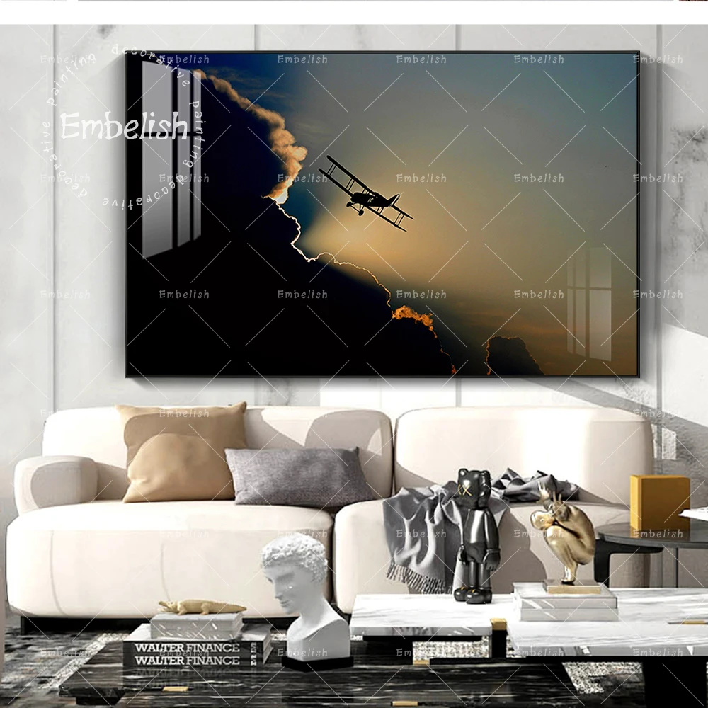 1 Pieces Sunset Airplane Flying Landscape Wall Art Pictures For Living Room Modern Home Decor Poster HD Spray On Canvas Painting
1 Pieces Sunset Airplane Flying Landscape Wall Art Pictures For Living Room Modern Home Decor Poster HD Spray On Canvas Painting