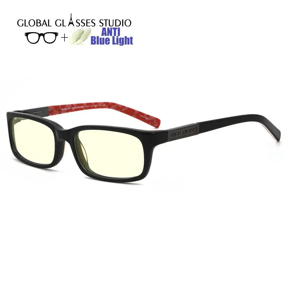Anti Blue Light Blocking Glasses Acetate optical black frame red leg Men Lady Computer Eyeglasses RM00479-C9
Anti Blue Light Blocking Glasses Acetate optical black frame red leg Men Lady Computer Eyeglasses RM00479-C9