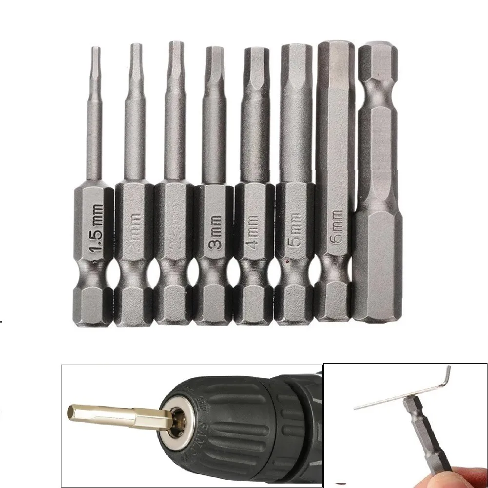8Pcs Drill Bit Set Hex Head Allen Wrench Screwdriver Socket 1/4" Shank Metric 50mm For Screwdriver Socket Bit Set
8Pcs Drill Bit Set Hex Head Allen Wrench Screwdriver Socket 1/4" Shank Metric 50mm For Screwdriver Socket Bit Set