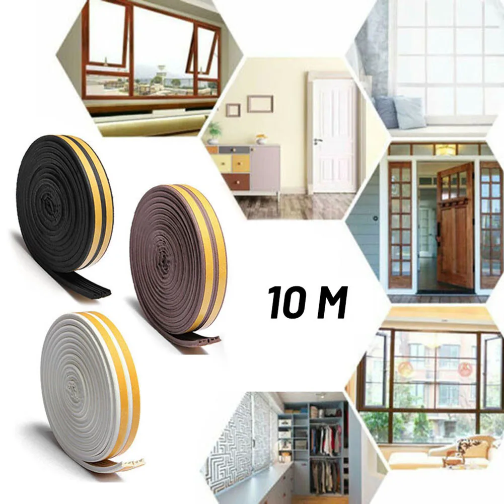 10M DIEP Type Door Weather Strip Self Adhesive Rubber Seal Foam Tape Dustproof Soundproof Foam Strip Sealed Collision Strip
10M DIEP Type Door Weather Strip Self Adhesive Rubber Seal Foam Tape Dustproof Soundproof Foam Strip Sealed Collision Strip