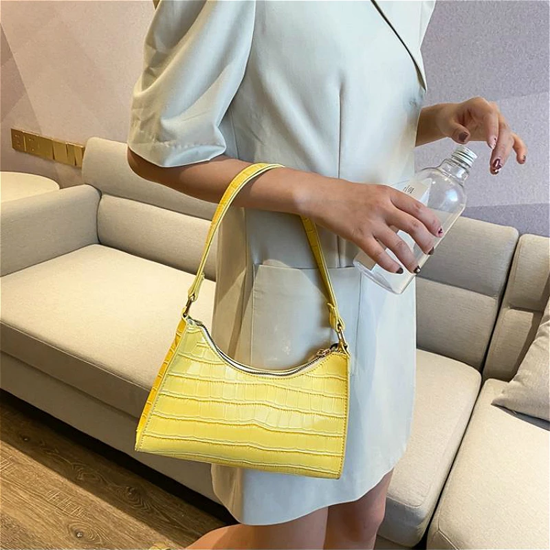 Laamei Crocodile Pattern PU Leather Female Shoulder Bag Ladies Armpit Bag Vintage Women Baguette Purse Handbags Small Clutch
Laamei Crocodile Pattern PU Leather Female Shoulder Bag Ladies Armpit Bag Vintage Women Baguette Purse Handbags Small Clutch