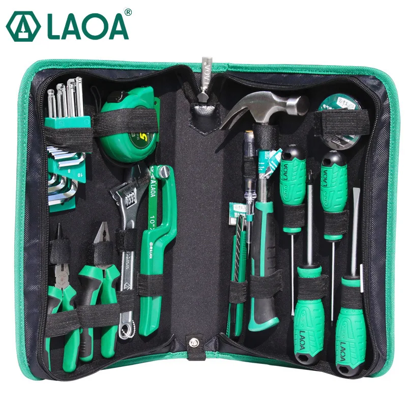 

LAOA Hand Tools Set 7/9/13/18/22pcs Screwdrivers and Pliers With Hammer Tape Measure and Tool bag