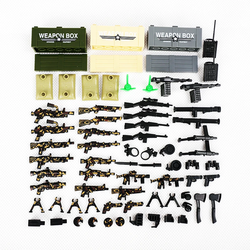 WW2 Military Weapons Accessories Building Blocks Army Soldiers Gun Set Box Parts DIY Assembly Bricks Toys For Children Gifts
WW2 Military Weapons Accessories Building Blocks Army Soldiers Gun Set Box Parts DIY Assembly Bricks Toys For Children Gifts