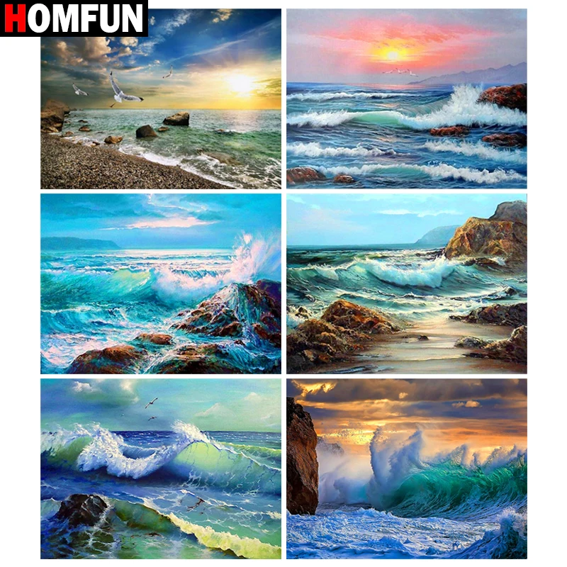 Алмазная живопись HOMFUN, картина с квадратными/круглыми стразами, «Морской пейзаж», вышивка крестиком, 5D Стразы
Алмазная живопись HOMFUN, картина с квадратными/круглыми стразами, «Морской пейзаж», вышивка крестиком, 5D Стразы